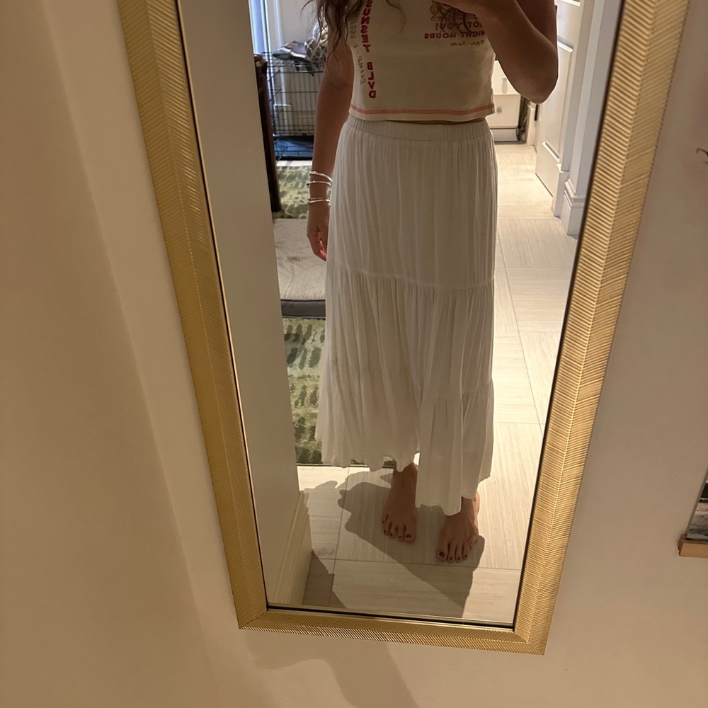 Princess Polly White Maxi Skirt